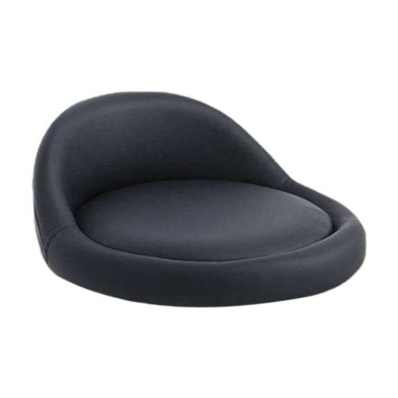 Fancyes Stool Chair Round Seating Part Replacement Comfortable Kitchen Supply with Low Backrest Easy to Clean PU Leather Accessory Black