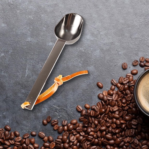 Fancyes Tablespoon Teaspoon,Long Handle Multipurpose Coffee Measuring Spoon,Measuring Scoops for Beans,Loose Leaf,Tea,Espresso,Baking black