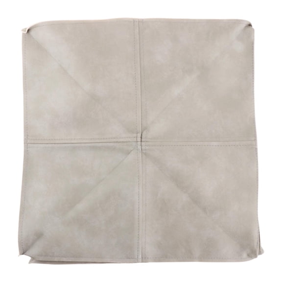Fancyes Unstuffed Pouf Cover Floor Cushion Seat Decorative PU Leather Creative Ottoman Pouffe Cover Foot Stool for Entryway Bedroom Gray Square