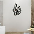 thumbnail image 1 of Fancyes Wall Clock Dekor Unique Musical Note Design Non -ticking Decorative Watch Quiet Movement for Office Classroom Children Bedroom Black, 1 of 8