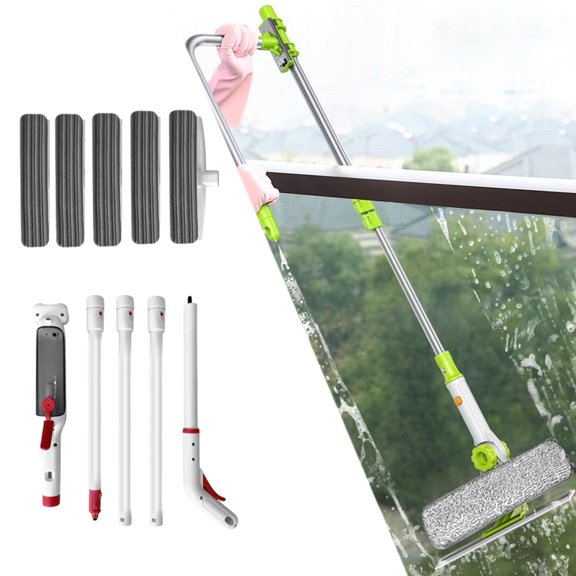 Fancyes Window Cleaner Tool Telescopic Washing Wiper for Bathroom Shower Door Mirror 24cmx190cm