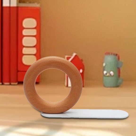 Fancyes Wood Book End Book Support Geometric Anti Slip Decorative Bookend Book Shelf Holder for Shelves Bedroom Office Desk Magazines
