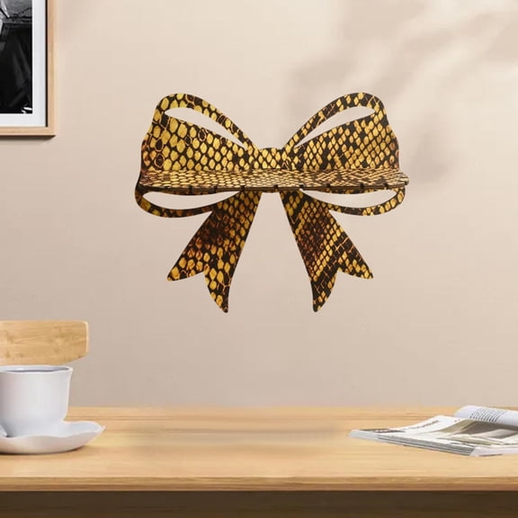 Fancyes Wooden Bow Wall Shelf Hanging Display Stand Simple to Install Ornament Decorative Holder Wall Mount for Office Indoor Farmhouse A