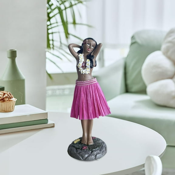 Fancyes an Dashboard Doll Dancing Girl Posing Resin Idea Gift Home Decoration Dashboard Bobblehead for Bookshelf Party Ornament rose red