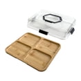 thumbnail image 1 of Fancyes s Board ,Appetizer Serving Tray ,Platter ,Portable with Clear Lid Pizza Cheese Board Cutting Board for Fruit Cheese 4, 1 of 8