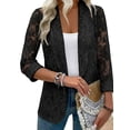 thumbnail image 1 of Fancyglim Lace Cardigan for Women Open Front Long Sleeve Sheer Lace Floral Crochet Summer Shrug Bolero Cover Up Black 2XL, 1 of 5