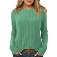 thumbnail image 1 of Fancyglim Plus size Long Sleeve Shirts for Women Crew Neck Casual Tunic Tops Lightweight Pullover Sweaters Green 3XL, 1 of 8