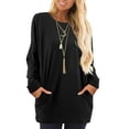 thumbnail image 1 of Fancyglim Women Plus Size Shirt Long Sleeve Sweatshirt Casual Tunic Tops Loose Pullover with Pockets Black 4XL, 1 of 7