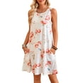 thumbnail image 1 of Fancyglim Women T-shirt Sundress Summer Loose Beach Pockets Tank Dress White XL, 1 of 8