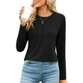 thumbnail image 1 of Fancyglim Women Tops Long Sleeve Shirts Casual Dressy Blouse with Pleats Black XL, 1 of 5
