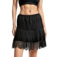 thumbnail image 1 of Fancyglim Women Y2K Lace Mini Skirt Y2k Ruffle Low Waist Layered Pleated Flowy UnderSkirt S-2XL, 1 of 5