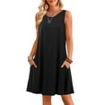 thumbnail image 1 of Fancyglim Womens Casual Tank Dress Summer Casual T Shirt Dresses Black XL, 1 of 7