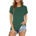 thumbnail image 1 of Fancyglim Womens T Shirts Short Sleeve Tops Crew Neck Long Tee(Army Green XL), 1 of 7
