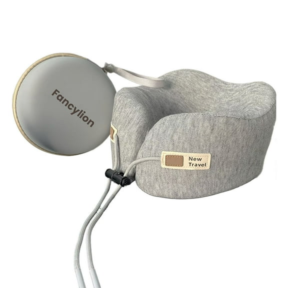 Fancylion Travel pillows, Travel Neck Pillow for Airplane 100% Pure Memory Foam Travel Pillow for Flight Headrest Sleep