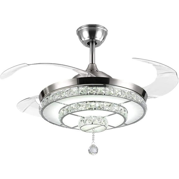 Fandian Ceiling Fan with Lights, Remote Chandelier Fixture, Fandelier, Color Changes Lighting Decors for Living Room, Dining Room, Bedroom