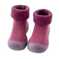 thumbnail image 1 of Fandiiiii Boys Mukluk Slippers Kids Toddler Baby Boys Girls Solid Warm Knit Soft Sole Rubber Shoes Slipper Stocking Soft Shoes, 1 of 3