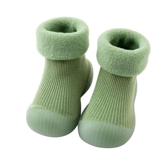 Fandiiiii Boys Mukluk Slippers Kids Toddler Baby Boys Girls Solid Warm Knit Soft Sole Rubber Shoes Slipper Stocking Soft Shoes