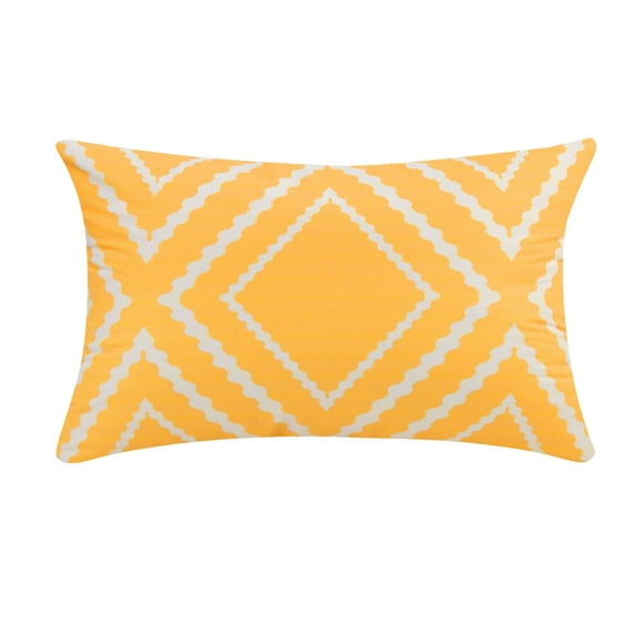 Set of 1 Yellow Lumbar Pillow Covers 12 x 20 inches Boho Aztec Polyester Blend Decorative Throw Pillow Covers for Sofa Couch Bed Decor