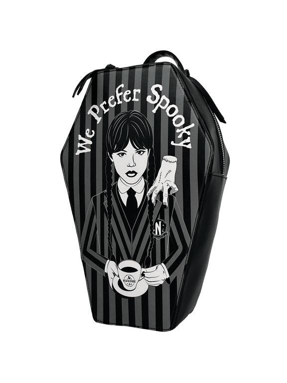 We Prefer Spooky Coffin Shaped Backpack, Black