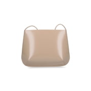 Fane Womens Beige Loge Glossy Leather Shoulder Bag Neutrals