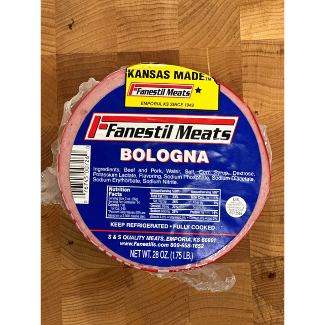 Fanestil's Bologna, Lunch Meat, 28oz, 2g Carbs, 7g Protein, Cryovac