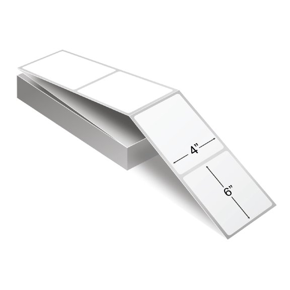 PSBM Fanfold Direct Thermal Transfer Label, 120 Stacks 4 x 6 Inch, 2000 Labels/Stack, Self-Adhesive Shipping/Address Barcode Label, Compatible with Zebra, Sato & Datamax
