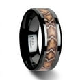 thumbnail image 1 of Fang Black Ceramic Wedding Ring With Boa Snake Skin Design Inlay, 1 of 2