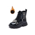 thumbnail image 1 of Fangasis Girl Ankle Boots Rhinestone Booties Zipper Combat Boot Outdoor Casual Shoes Black with Lined 11.5little kids, 1 of 2