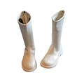 thumbnail image 1 of Fangasis Girls Knee High Boots Soft Booties Back Zip Riding Boot Party Breathable Bootie White 2little kids, 1 of 8