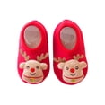 thumbnail image 1 of Fangasis Infant Sock Slippers Comfort Christmas Floor Socks Slip On Home Shoes Indoor Cozy Crib Shoe Red Elk 6.5toddlers, 1 of 9