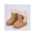 thumbnail image 1 of Fangasis Kids Warm Ankle Booties Non-Slip Winter Boot Plush Collar Snow Boots Travel Lightweight Outdoor Shoes Khaki 11.5little kids, 1 of 5