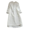 thumbnail image 1 of Fangasis Ladies A-Line Dresses Crew Neck Midi Dress Long Sleeve Women Sexy Loose Party White M, 1 of 2