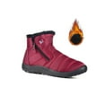 thumbnail image 1 of Fangasis Ladies Ankle Boot Casual Winter Warm Shoes Side Zipper Snow Boots Cold Weather Breathable Booties Red 7.5, 1 of 8
