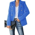 thumbnail image 1 of Fangasis Ladies Business Jackets Lapel Neck Cardigan Jacket Long Sleeve Blazers Women Fashion Outwear Elegant Work Coat Sky Blue M, 1 of 2