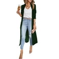 thumbnail image 1 of Fangasis Ladies Jacket Solid Color Coat Open Front Outwear Women Warm Overcoats Casual Winter Green M, 1 of 2