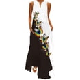 thumbnail image 1 of Fangasis Ladies Long Maxi Dresses Floral Print Tank Dress Sleeveless Summer Beach Sundress Women Casual Bohemian Holiday Style AD L, 1 of 4