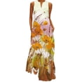 thumbnail image 1 of Fangasis Ladies Long Maxi Dresses Floral Print Tank Dress Sleeveless Summer Beach Sundress Women Casual Bohemian Holiday Style G L, 1 of 4