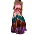 thumbnail image 1 of Fangasis Ladies Maxi Dresses Tie Dye Summer Beach Sundress Sleeveless Long Dress Women A-line Casual Bohemian Pink M, 1 of 2