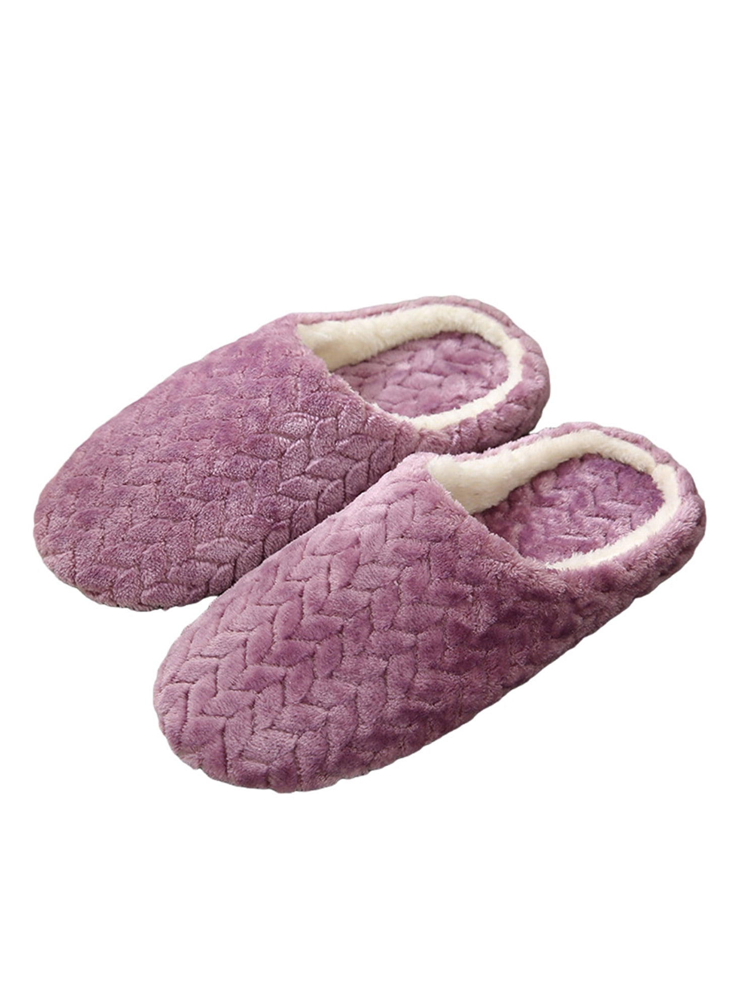Ladies fleece lined slippers hot sale