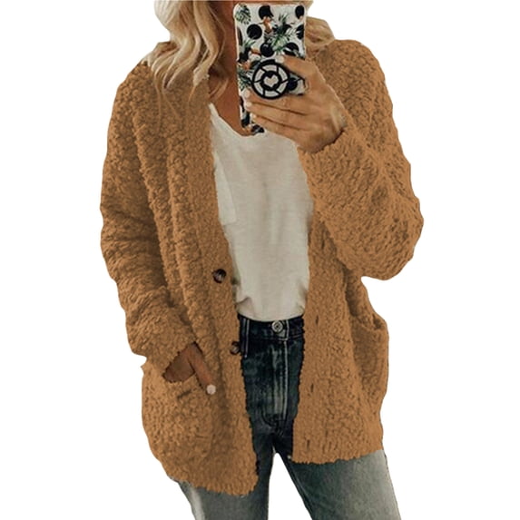 Fangasis Ladies Outwear Long Sleeve Jacket Cardigan Coat Women Loose Fluffy Party Coffee 5XL