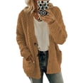 thumbnail image 1 of Fangasis Ladies Outwear Long Sleeve Jacket Cardigan Coat Women Loose Fluffy Party Coffee S, 1 of 8
