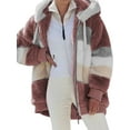 thumbnail image 1 of Fangasis Ladies Outwear Patchwork Jacket Long Sleeve Coat Women Baggy Cardigan Hoody Winter Warm Overcoats Red XXL, 1 of 3
