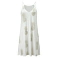 thumbnail image 1 of Fangasis Ladies Short Mini Dresses Spaghetti Straps Slip Dress V Neck Summer Beach Sundress Women Sexy Comfy Party Pineapple 4XL, 1 of 5