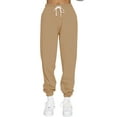 thumbnail image 1 of Fangasis Ladies Sweatpants Tapered Leg Sports Pants High Waisted Bottoms Women Daily Wear Trousers Comfy Fitness Khaki XS, 1 of 4