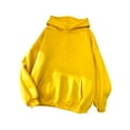 thumbnail image 1 of Fangasis Ladies Sweatshirt Fleece Hoodies Long Sleeve Hooded Tops Women Loose Fit Pullover Casual Daily Wear Yellow XS, 1 of 2