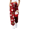 thumbnail image 1 of Fangasis Ladies Trousers Snowman Printed Christmas Sweatpants High Waisted Xmas Jogger Pants Women Comfy Bottoms Funny Workout Style-B L, 1 of 2