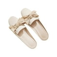 thumbnail image 1 of Fangasis Lady Mules Lightweight Summer Slipper Flat Slippers Indoor Outdoor Breathable Slides Solid Color Apricot 7.5, 1 of 5