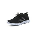 thumbnail image 1 of Fangasis Lady Non Slip Solid Color Sneakers All Seasons Cozy Round Toe Trainers Comfortable Flat Heels Flats Black 5.5, 1 of 2