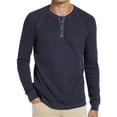 thumbnail image 1 of Fangasis Men Blouse Button Down T Shirts Long Sleeve Summer Tops Mens Fashion Pullover Casual Work T-shirt Navy Blue S, 1 of 6