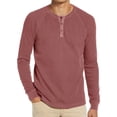 thumbnail image 1 of Fangasis Men Blouse Button Down T Shirts Long Sleeve Summer Tops Mens Fashion Pullover Casual Work T-shirt Rust Red L, 1 of 6
